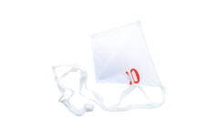 Vlieger wit nylon 40 x 50 cm, 5 stuks