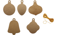 Houten kerstboomversiering +/-14 cm, 50 stuks