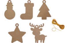 Houten kerstversiering +/-14 cm, 50 stuks
