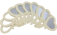 Handspiegels hart 11 x 16 cm, 10 stuks