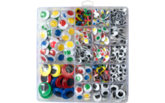 Wiebelogen zelfklevend assorti, 660 stuks