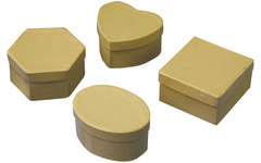 Papier mache doosjes, 12 stuks