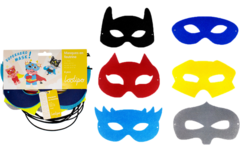 Superhelden maskers vilt 18 x 10 cm, 12 stuks
