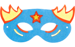 Superhelden maskers vilt 18 x 10 cm, 12 stuks