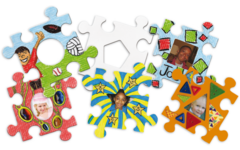 Fotolijst karton puzzel 14 cm, 24 stuks