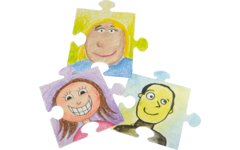 Puzzelstukken karton 23 x 24 cm, 30 stuks
