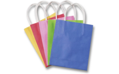 Tasjes papier assorti kleuren 24x12x31 cm   20 stuks