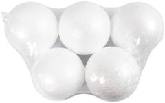 Tempex ballen 8 cm, wit, 5 stuks
