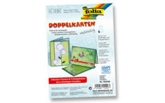 Wenskaart dubbel groen, 5 stuks
