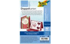 Wenskaart dubbel rood, 5 stuks