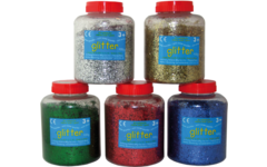 Glitter zilver, 400 gram