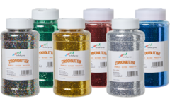 Glitter zilver, 400 gram