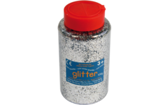 Glitter zilver, 400 gram