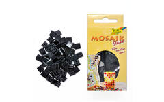 Glasmozaïek zwart vierkant 1 x 1 cm, 300 stuks