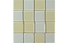 Acrylmozaïek 1 x 1 cm transparant wit-ecru 205 stuks