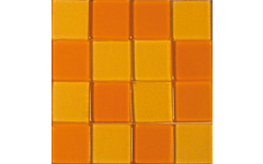 Acrylmozaïek 1 x 1 cm transparant oranje 205 stuks