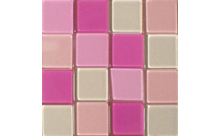 Acrylmozaïek 1 x 1 cm transparant roze 205 stuks