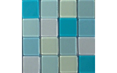 Acrylmozaïek 1 x 1 cm transparant lagune 205 stuks