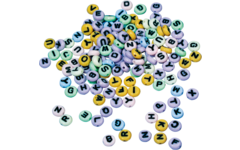 Letterkralen 6 mm multi gekleurd 400 stuks