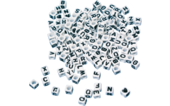 Letterkralen 5 x 5 mm zwart/wit, 400 stuks