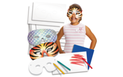 Maskers karton om in te kleuren, 40 stuks