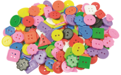 Knopen gekleurd assorti 2,5 cm, 225 gram (+/- 175 stuks)