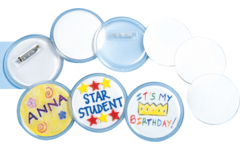 Zelfmaak buttons 6,4cm ,24 stuks
