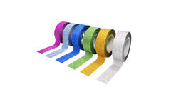 Tape glitter assorti 15mm x 10 meter, 6 stuks