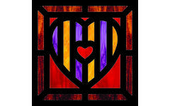 Glas in lood hartjes 20 x 20 cm, 24 stuks