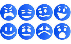 Sjablonen Emoties 10 cm, 8 stuks