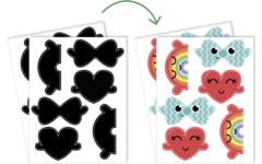 Stickers hittegevoelig 7,5 cm, 12 stuks