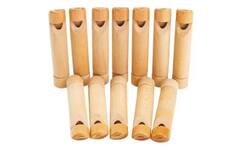 Fluitjes hout, 12 stuks