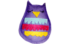 Vilt bio-glitter met plaklaag assorti 20 x 30 cm, 10 stuks