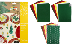 Vilt 20 x 30 cm kerst assortiment, 25 stuks