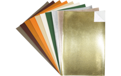 Kunstleer zelfklevend 20 x 30 cm bos assorti, 10 stuks