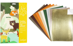 Kunstleer zelfklevend 20 x 30 cm bos assorti, 10 stuks