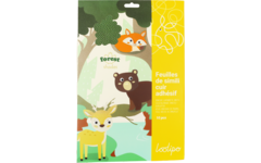Kunstleer zelfklevend 20 x 30 cm bos assorti, 10 stuks