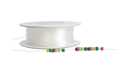 Rijgdraad elastisch kunststof transparant 1 mm, 90 meter