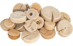 Drijfhout rond groot assorti naturel, 1 kg