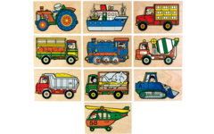 Rolf Puzzels - Puzzelserie voertuigen, 10 stukjes per puzzel