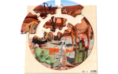 Rolf Puzzels - Reliëfpuzzel dieren in de woestijn, 12 stukjes