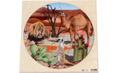Rolf Puzzels - Reliëfpuzzel dieren in de woestijn, 12 stukjes