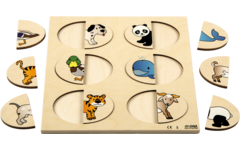 Rolf Puzzels - Reliëfpuzzel maak een geheel - dieren passen - 12 stukjes