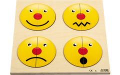 Rolf Puzzels - Reliëfpuzzel maak een geheel - emoties passen - 8 stukjes