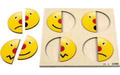 Rolf Puzzels - Reliëfpuzzel maak een geheel - emoties passen - 8 stukjes