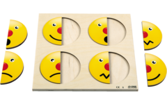 Rolf Puzzels - Reliëfpuzzel maak een geheel - emoties passen - 8 stukjes