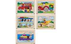Rolf Puzzels - Puzzelserie transport 1, 12 stukjes per puzzel