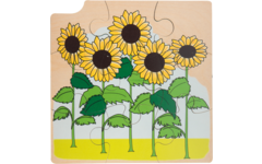 Rolf Puzzels - Groeipuzzel zonnebloem, 4 lagen, 36 stukjes