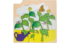 Rolf Puzzels - Groeipuzzel zonnebloem, 4 lagen, 36 stukjes