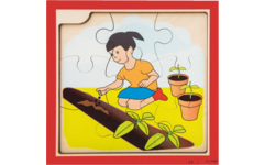 Rolf Puzzels - Groeipuzzel zonnebloem, 4 lagen, 36 stukjes